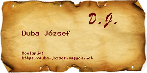 Duba József névjegykártya